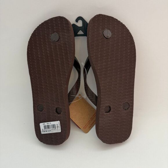 NWT Havaianas Cafe Dark Brown Flip Flops Size Men's 5 Women's 6 - Picture 3 of 7